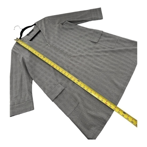 Zara Gray V-neck Zippered Front Shift Dress 3/4 Sleeve size L - Picture 6 of 13